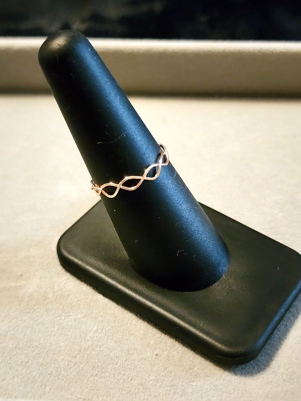 Delicate Rose Gold Infinity Twist Ring(Not real gold) Size 7- Women Jewelry